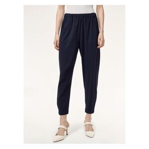 Aritzia Babaton Dexter Black Elastic Waistband Cropped Academia Pull On Pants